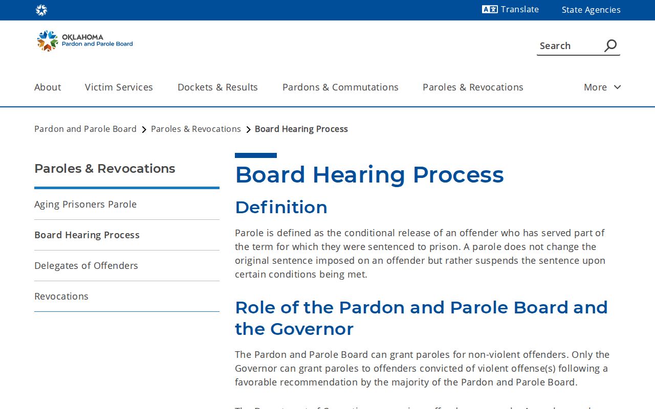 Murray County parole decision process and release milestones