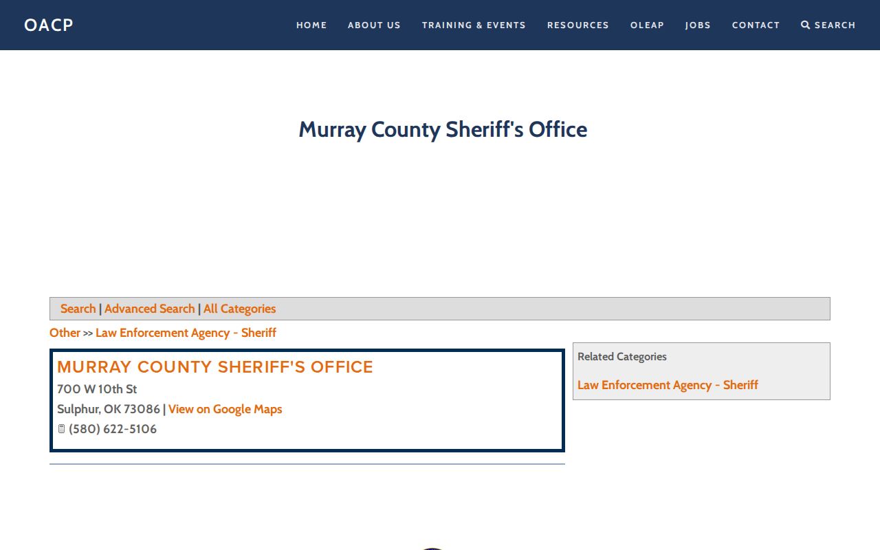 Murray County released inmate Sheriff contact directory