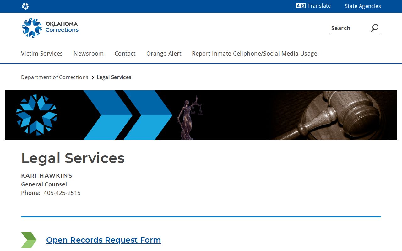 Oklahoma Department of Corrections records and discharge contacts